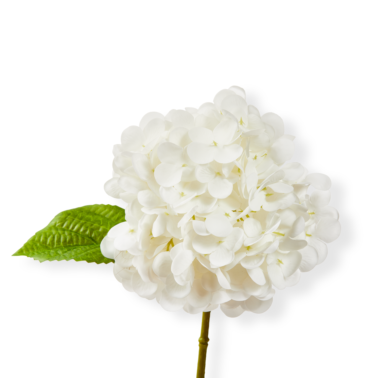 Soft Touch Faux Hydrangea Stem - White Artificial Flower Stem for Everyday Decor, 13" Tall, Easy Care